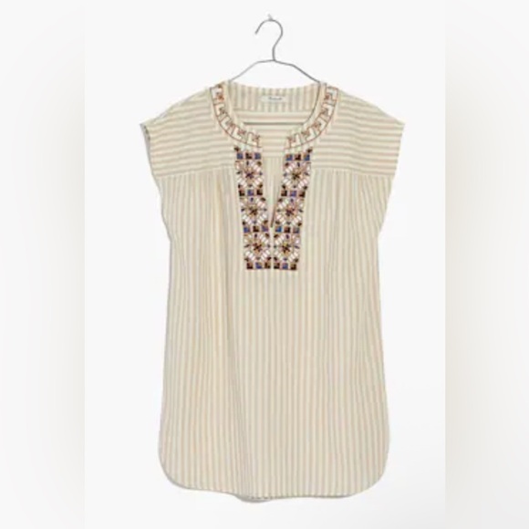 Madewell Tops - Madewell XS Embroidered Striped Women's Top